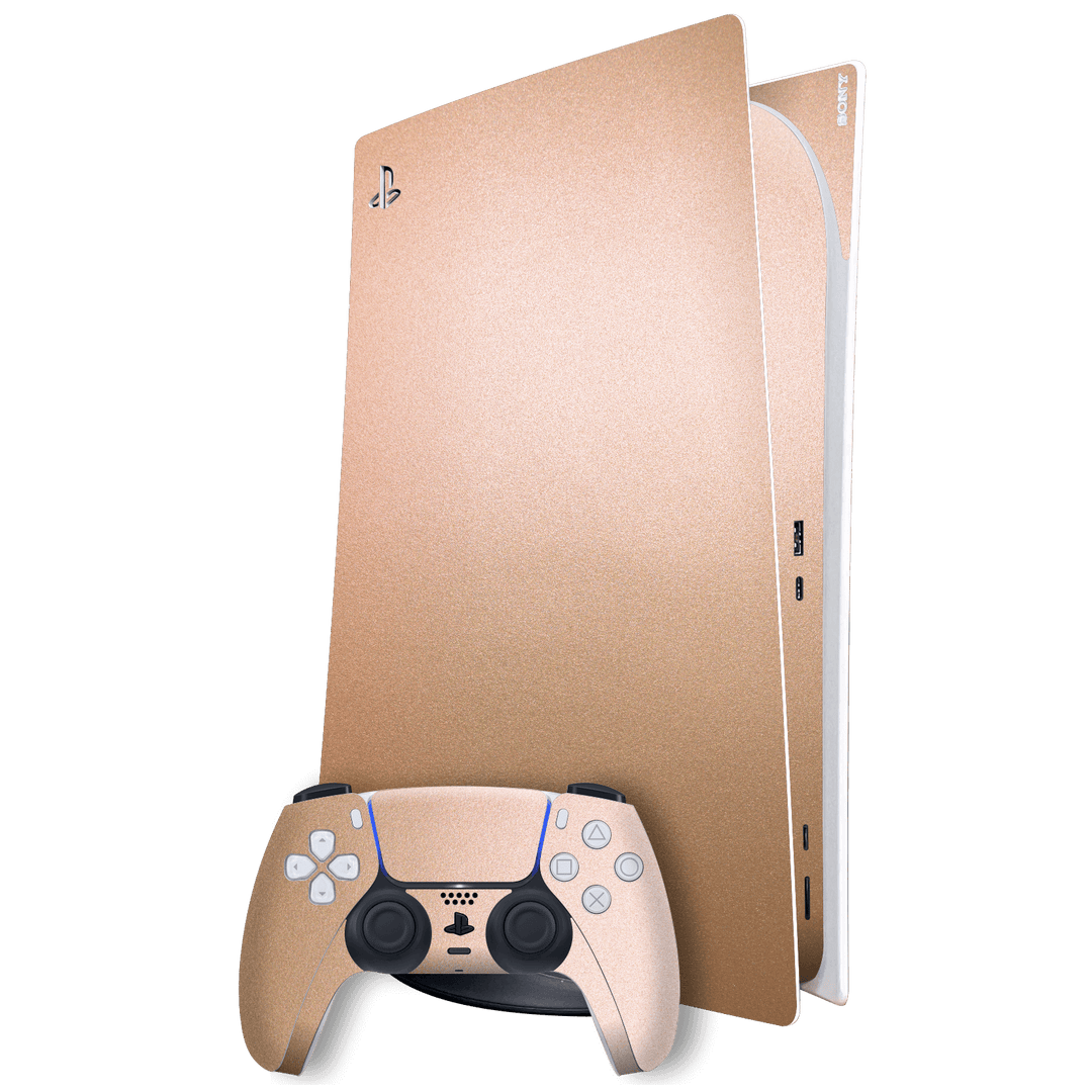 PlayStation 5 (PS5) DIGITAL EDITION Rose Gold Metallic Skin, Wrap